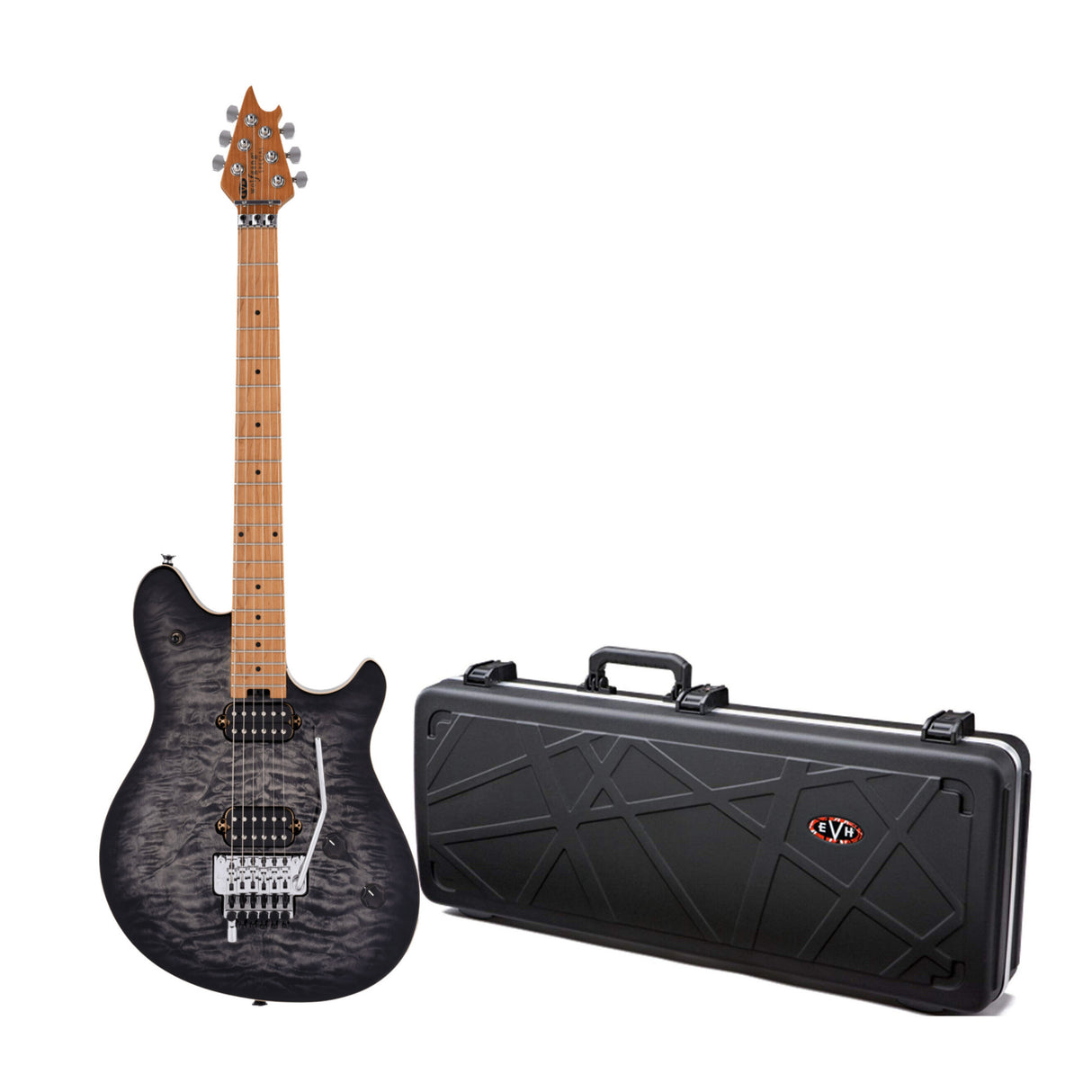 EVH Wolfgang Special QM 6-String Electric Guitar (Charcoal Burst) with Hard Case