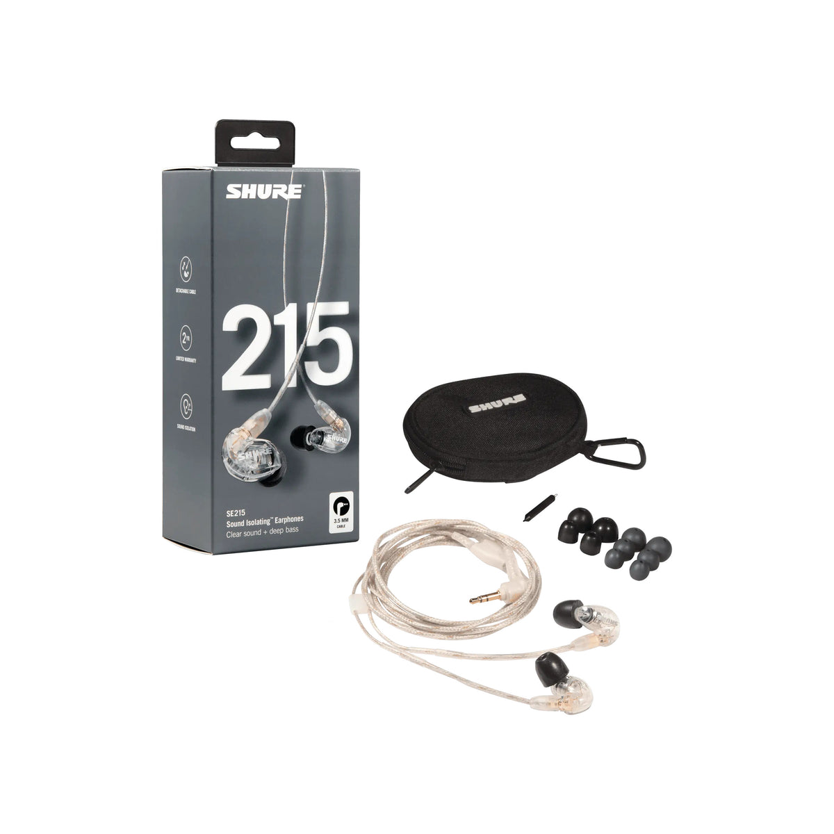 Shure SE215-CL Sound Isolating Earphones - Clear (Open Box)