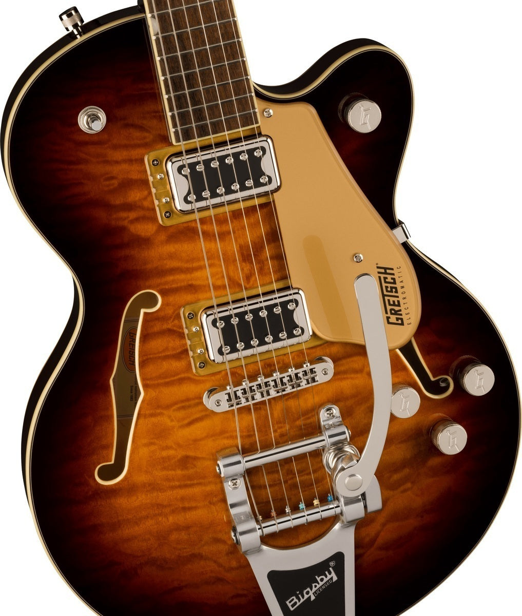 Gretsch G5655T-QM Electromatic Jr. Quilt Semi-Hollow Electric Guitar, Sweet Tea