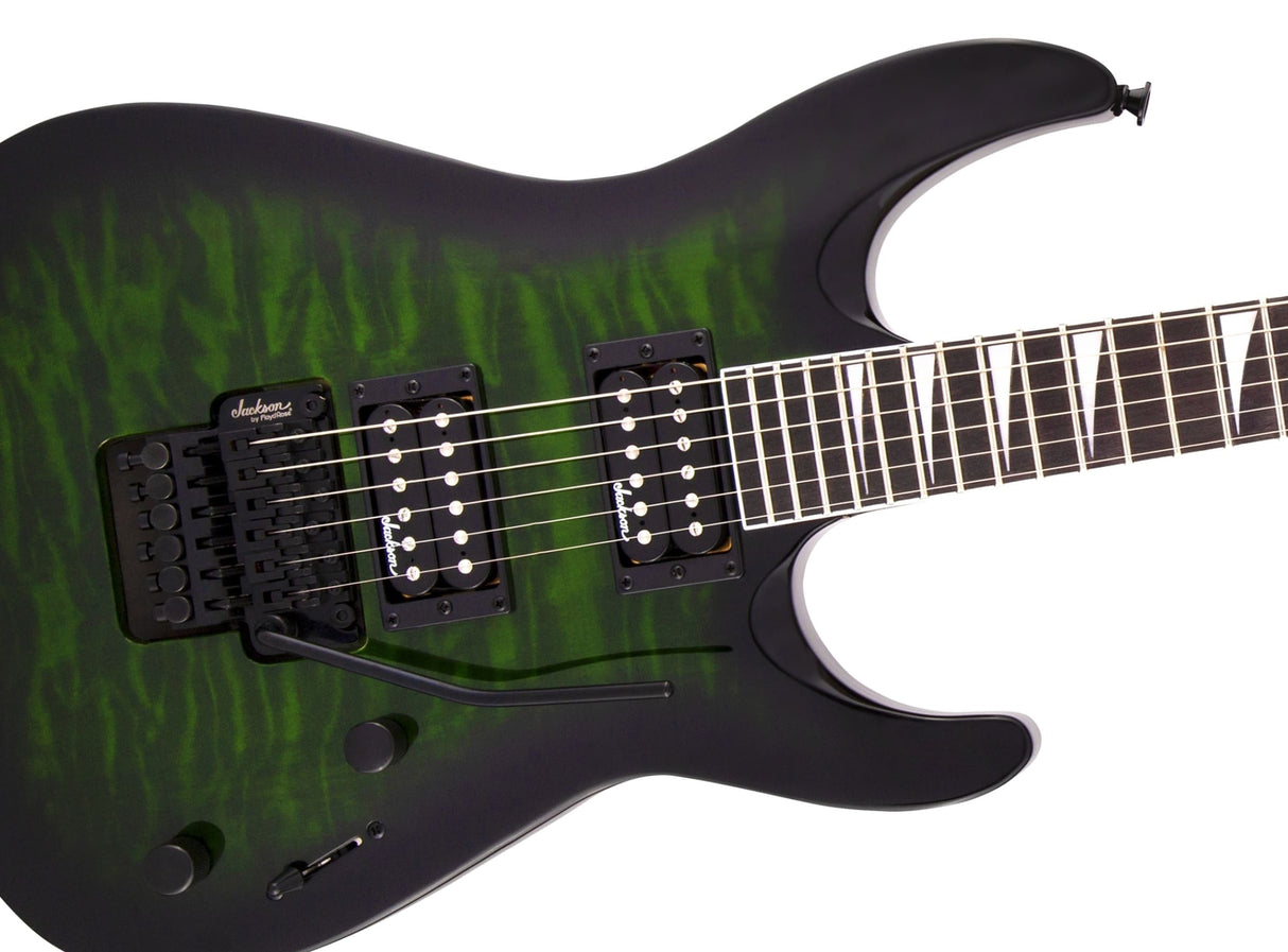 Jackson JS Series Dinky Arch Top JS32Q Guitar (Green Burst) with Bag and Strings