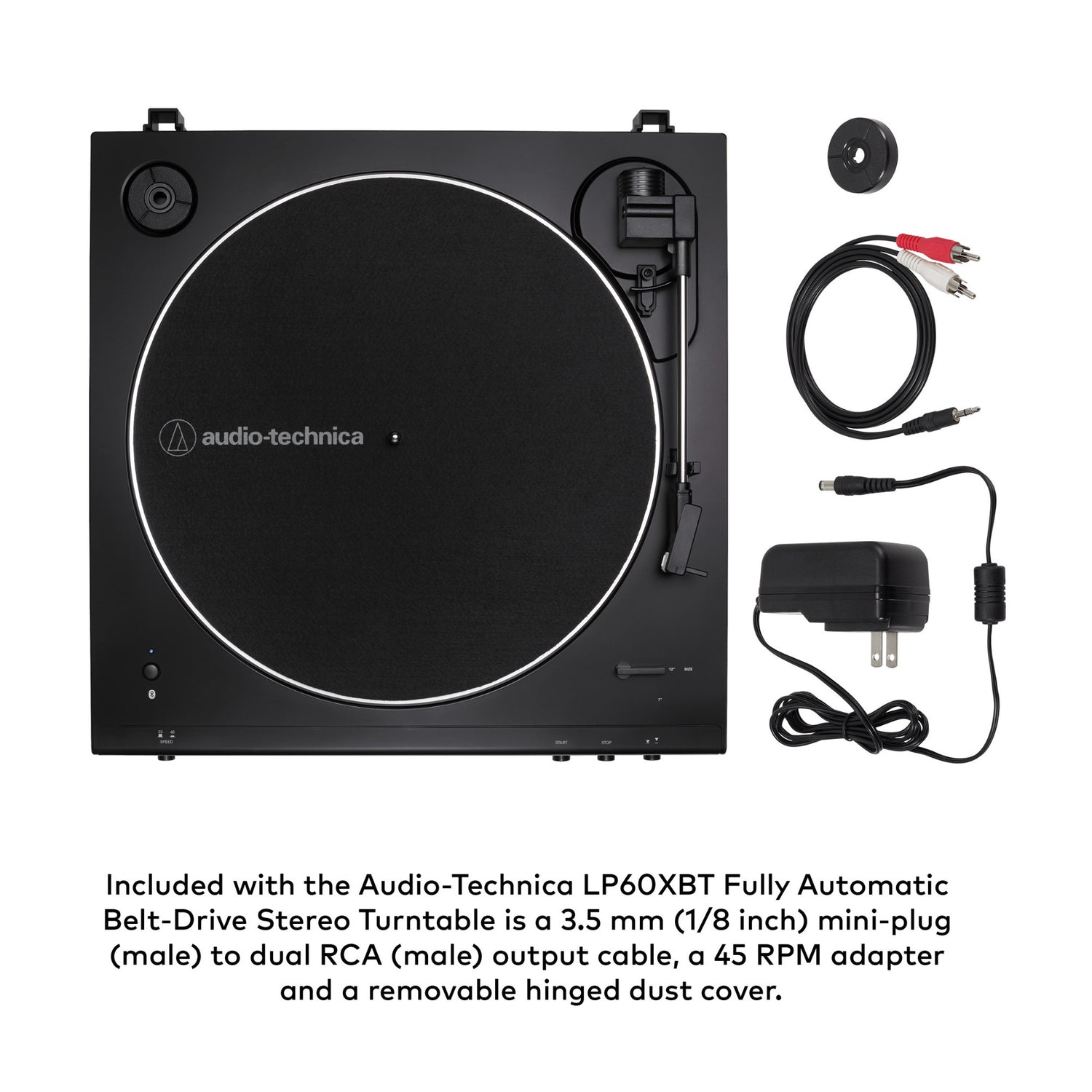 Audio-Technica AT-LP60XBT Bluetooth Stereo Turntable (Black) with Speakers Pairs