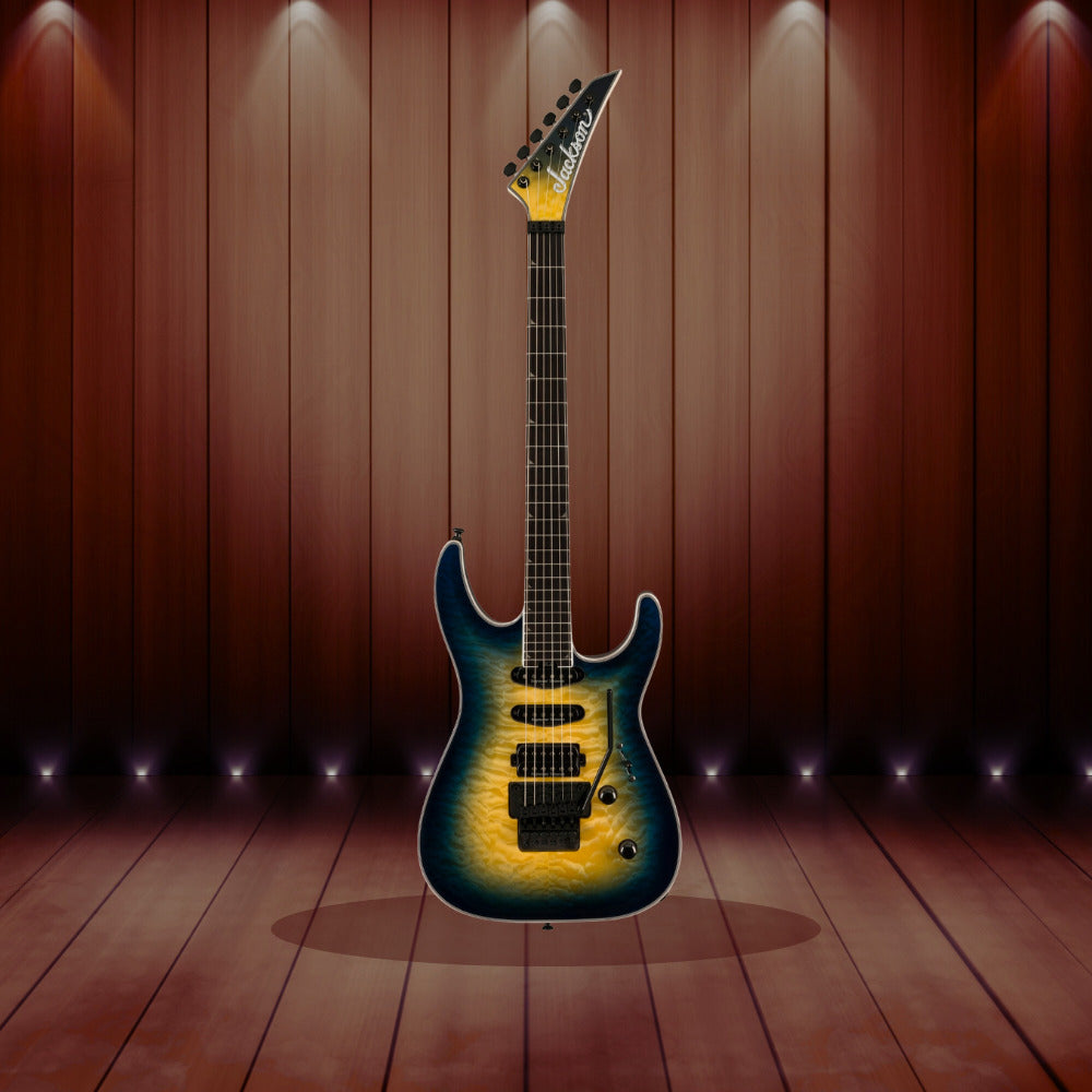 Jackson Pro Plus Soloist SLA3Q Electric Guitar (Blue) with Hard Case