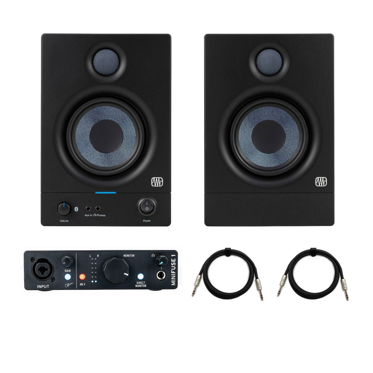 PreSonus Eris 4.5BT 2nd Gen 4.5-Inch Media Reference Monitors with Cables