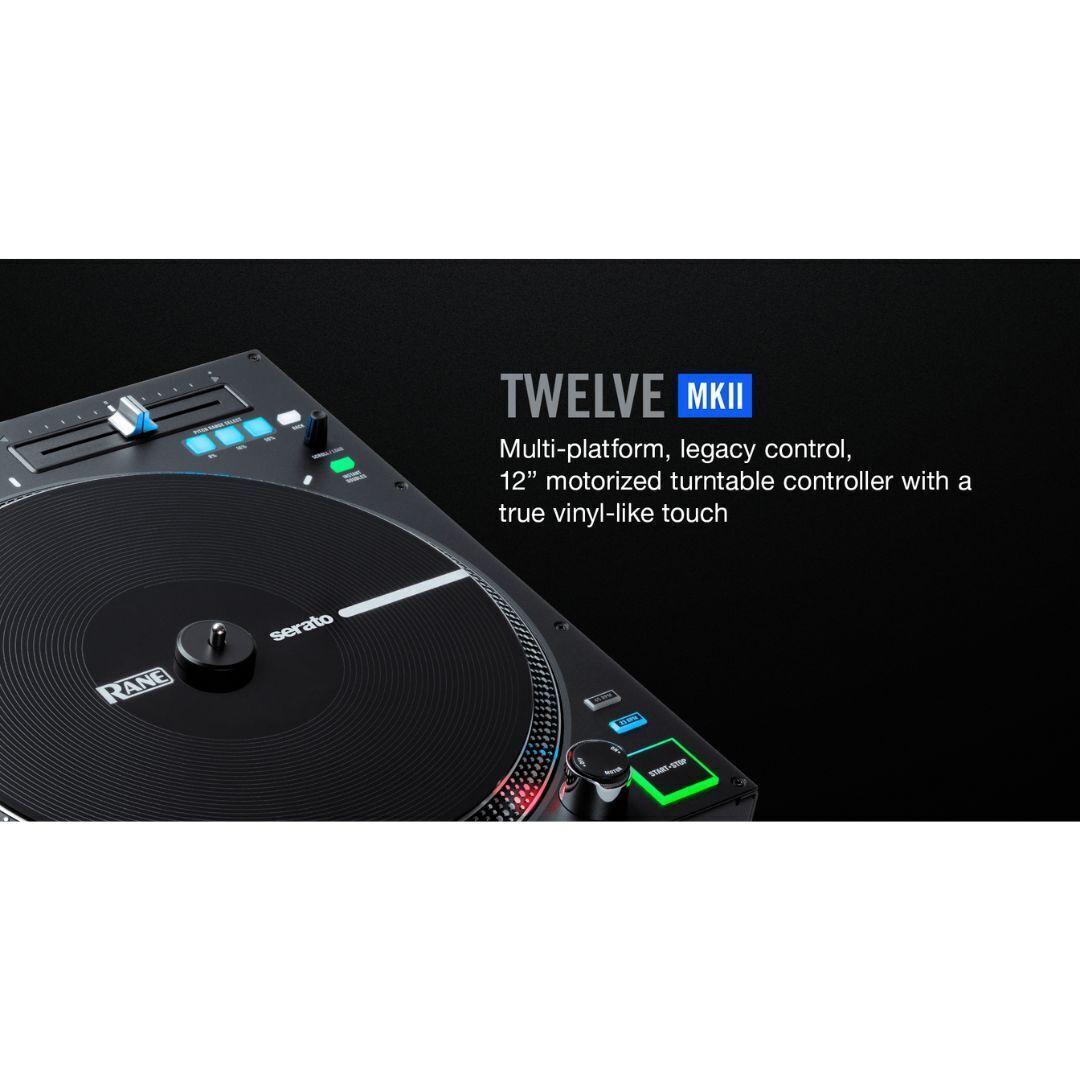 RANE DJ TWELVE MKII 12-Inch Motorized Vinyl-Like MIDI Turntable with USB MIDI