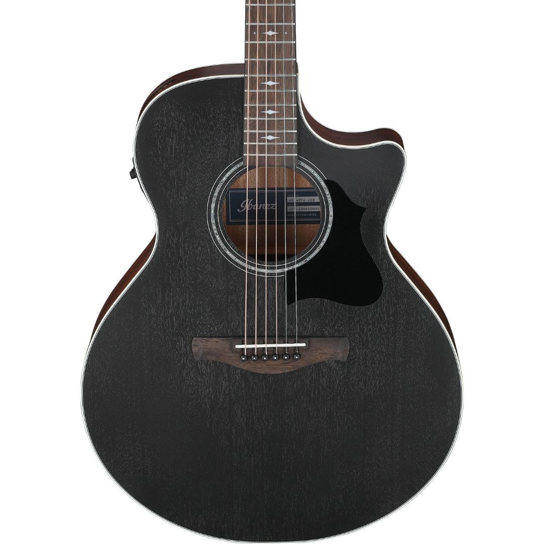 Ibanez AE140WKH Grand Auditorium Acoustic-Electric Guitar Weathered Black