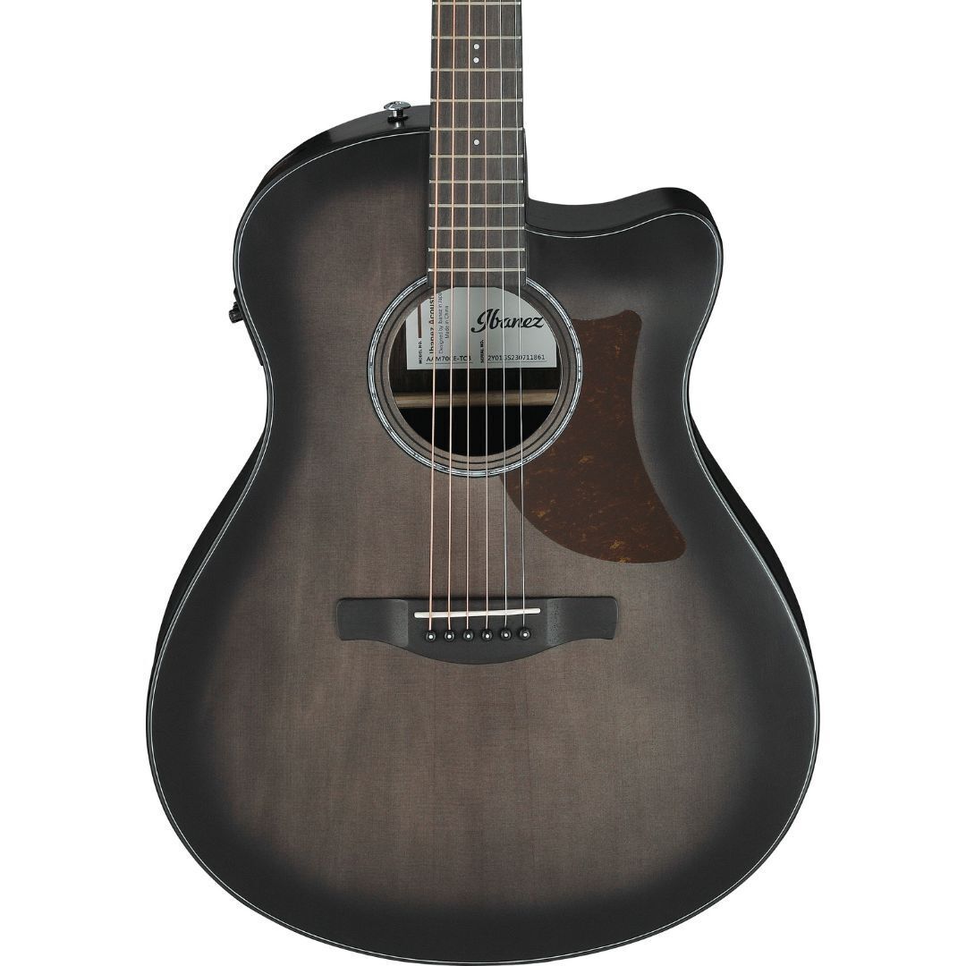 Ibanez AAM70CETBN Auditorium Acoustic-Electric Guitar Transparent Charcoal Burst