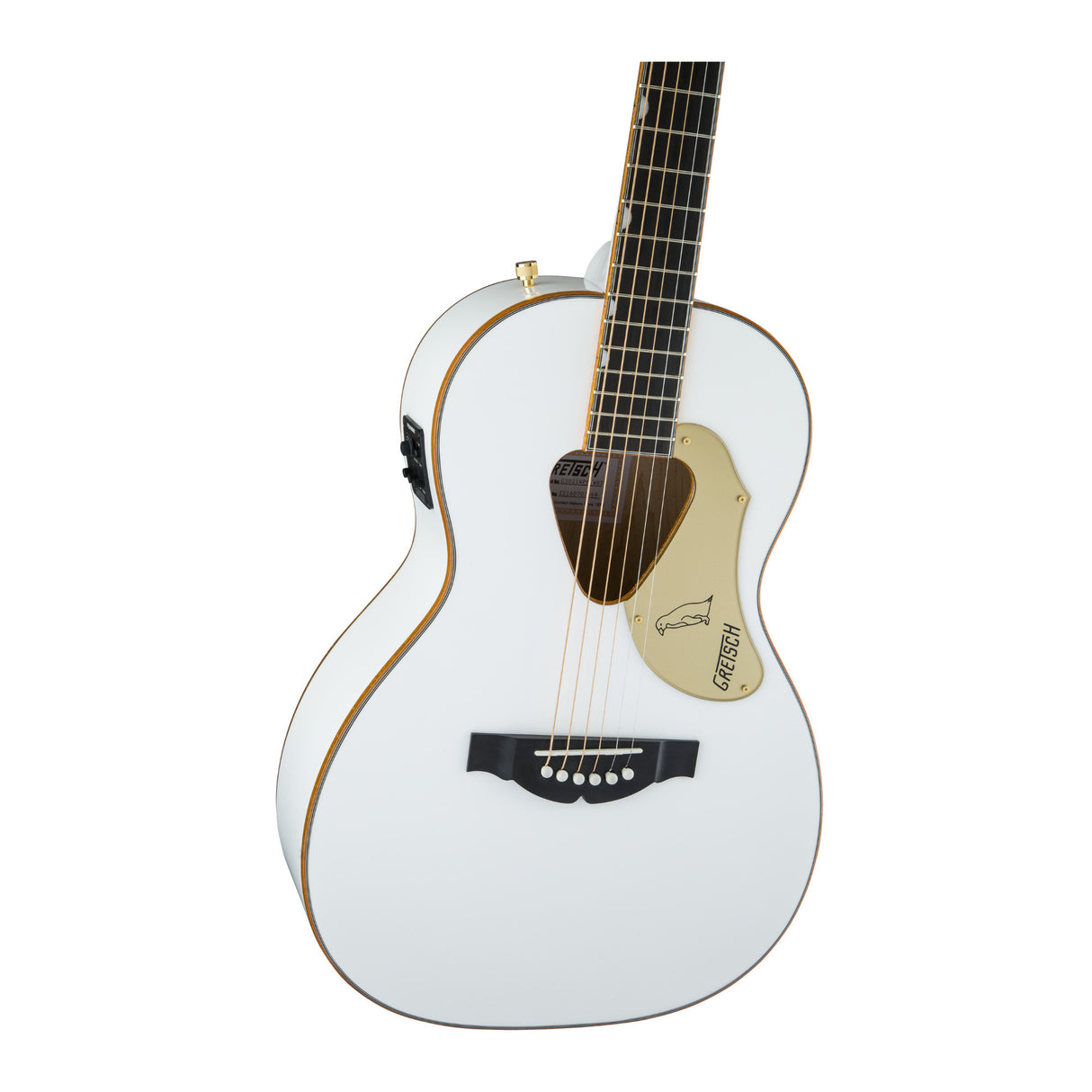 Gretsch G5021E Rancher Penguin Parlor Acoustic 6-String Guitar (White) Bundle