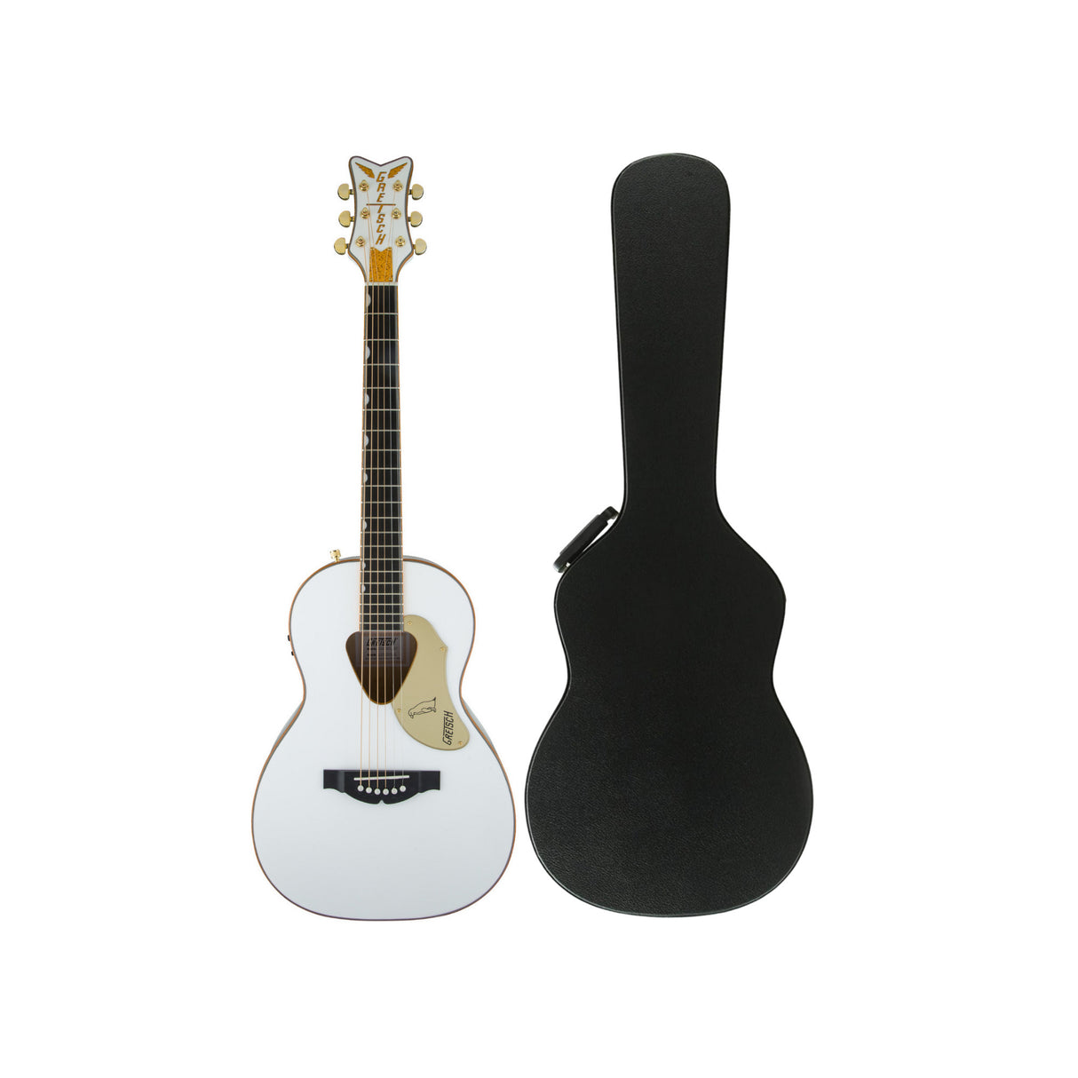 Gretsch G5021E Rancher Penguin Parlor Acoustic 6-String Guitar (White) Bundle