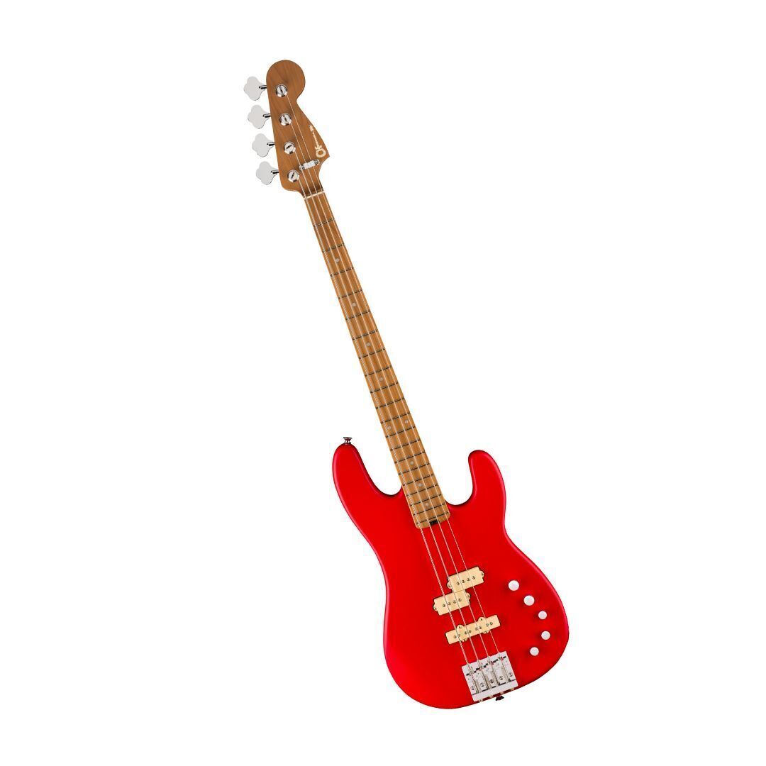 Charvel ProMod San Dimas PJ IV MAH Bass Guitar - Satin Ferrari Red