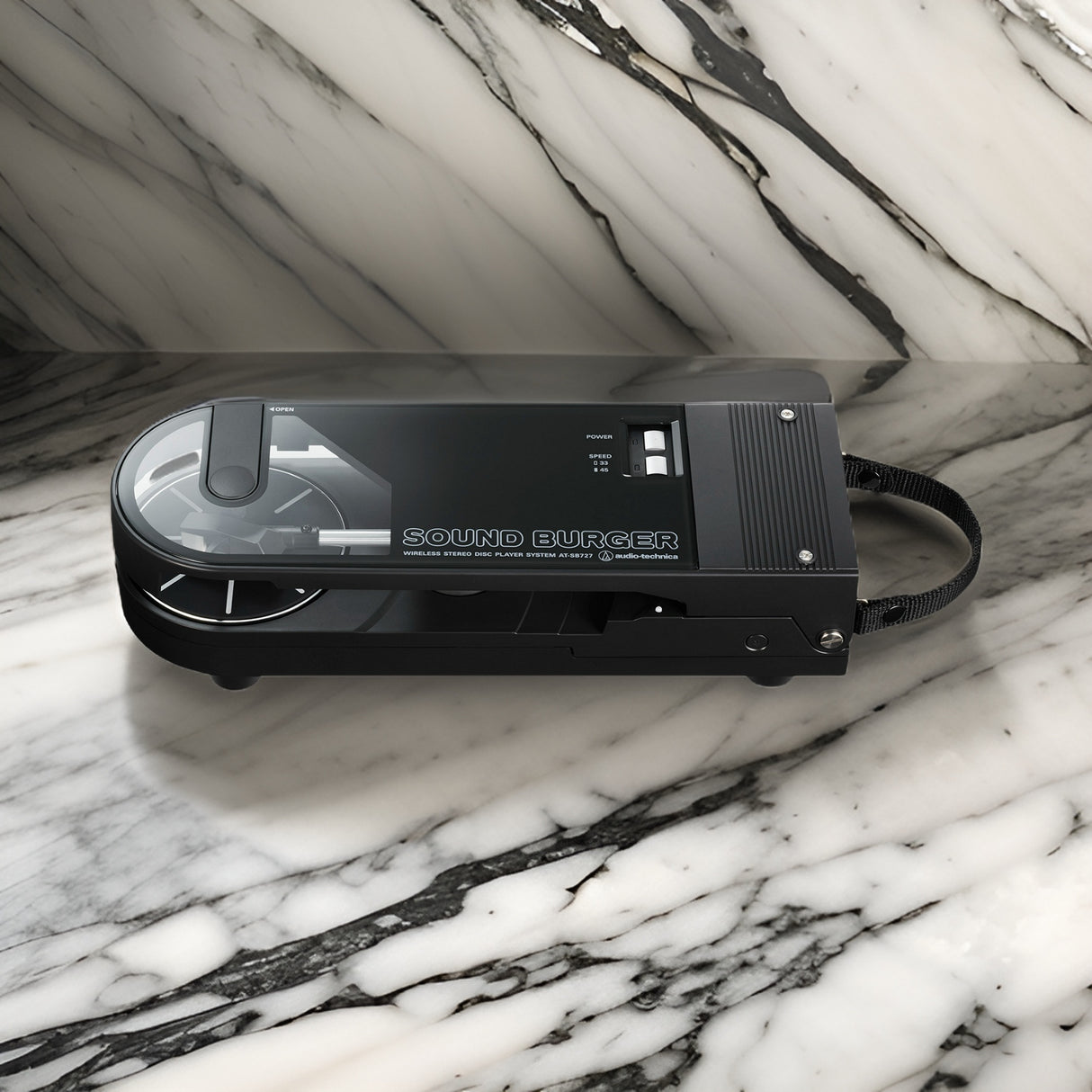 Audio-Technica AT-SB727 Sound Burger Portable Bluetooth Turntable with Monitors