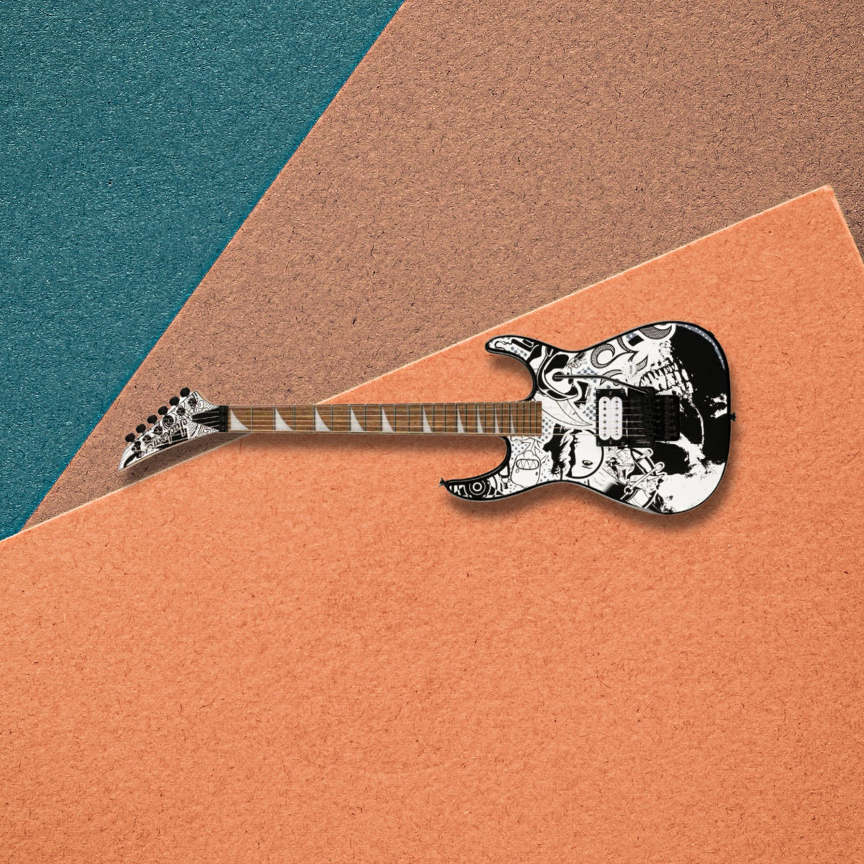 Jackson X Series Dinky DK1 H Electric Guitar (Skull Kaos) with Hardshell Case