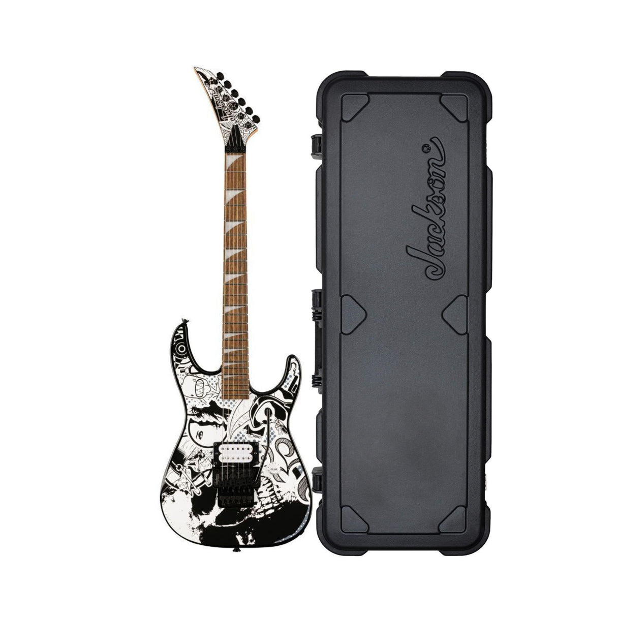 Jackson X Series Dinky DK1 H Electric Guitar (Skull Kaos) with Hardshell Case