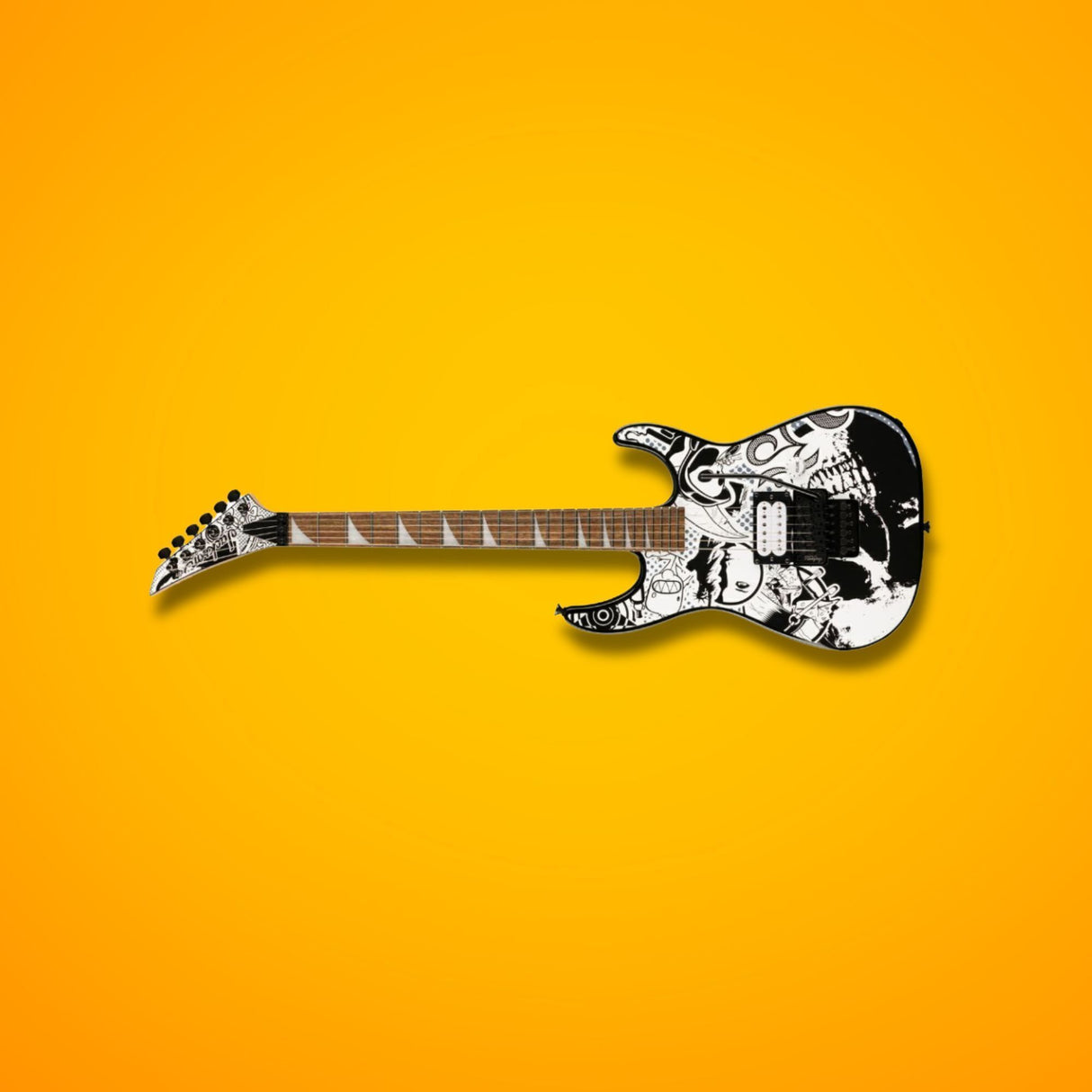 Jackson X Series Dinky DK1 H Electric Guitar (Skull Kaos) with Hardshell Case