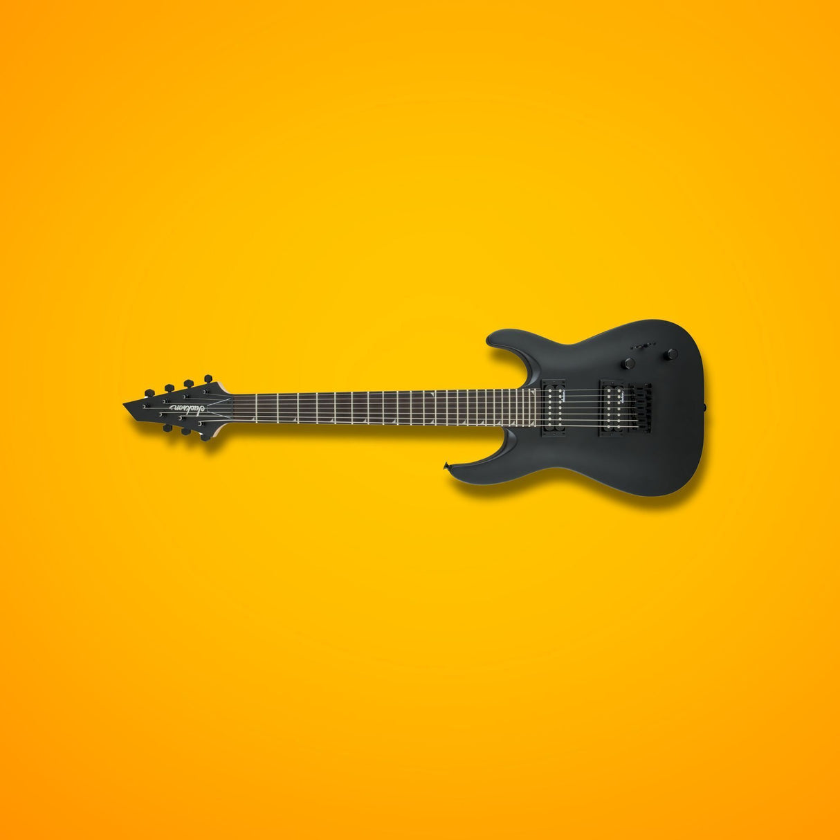Jackson JS Series Dinky Arch Top JS22-7 DKA HT Electric Guitar (Black) Bundle