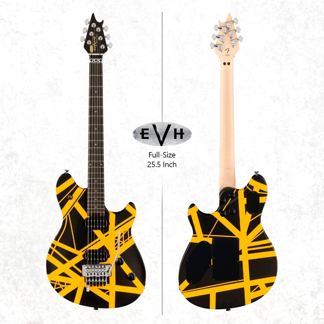 EVH Wolfgang Special Striped Electric Guitar (Black and Yellow) with Case