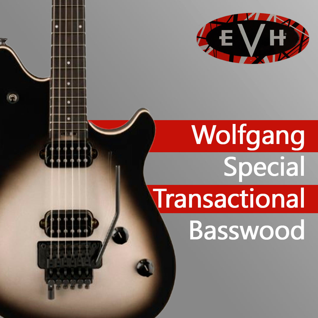 EVH Wolfgang Special Transactional Electric Guitar (SilverBurst Ebony) with Case