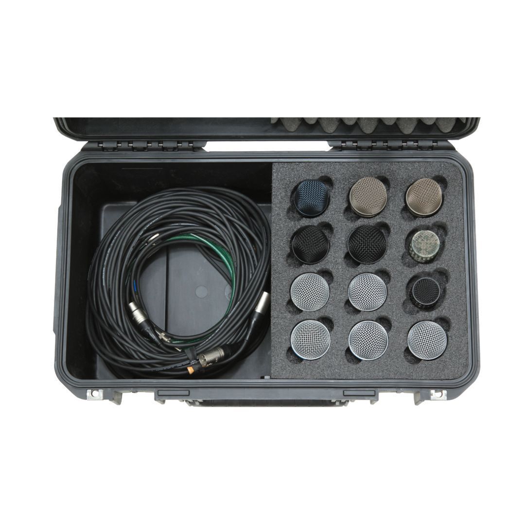 SKB Music iSeries Waterproof 12-Mic Case with Storage Compartment