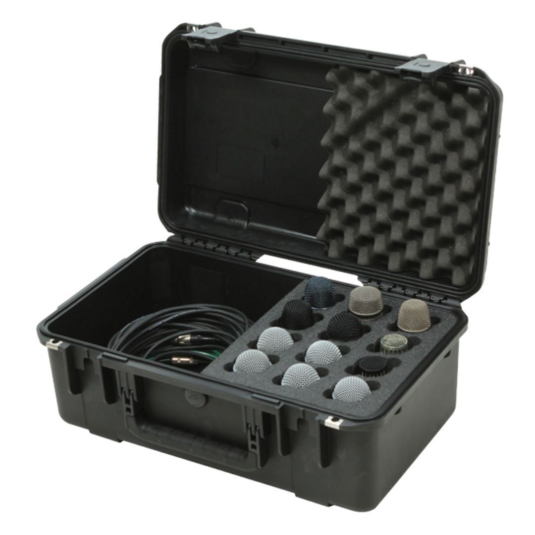SKB Music iSeries Waterproof 12-Mic Case with Storage Compartment
