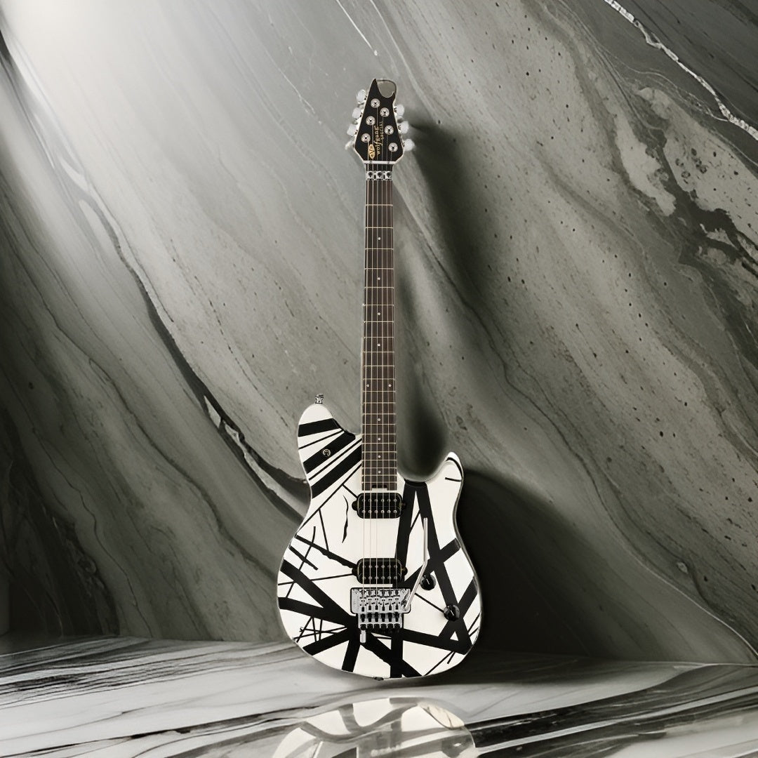 EVH Wolfgang Special Striped Electric Guitar (Black and White) with Case