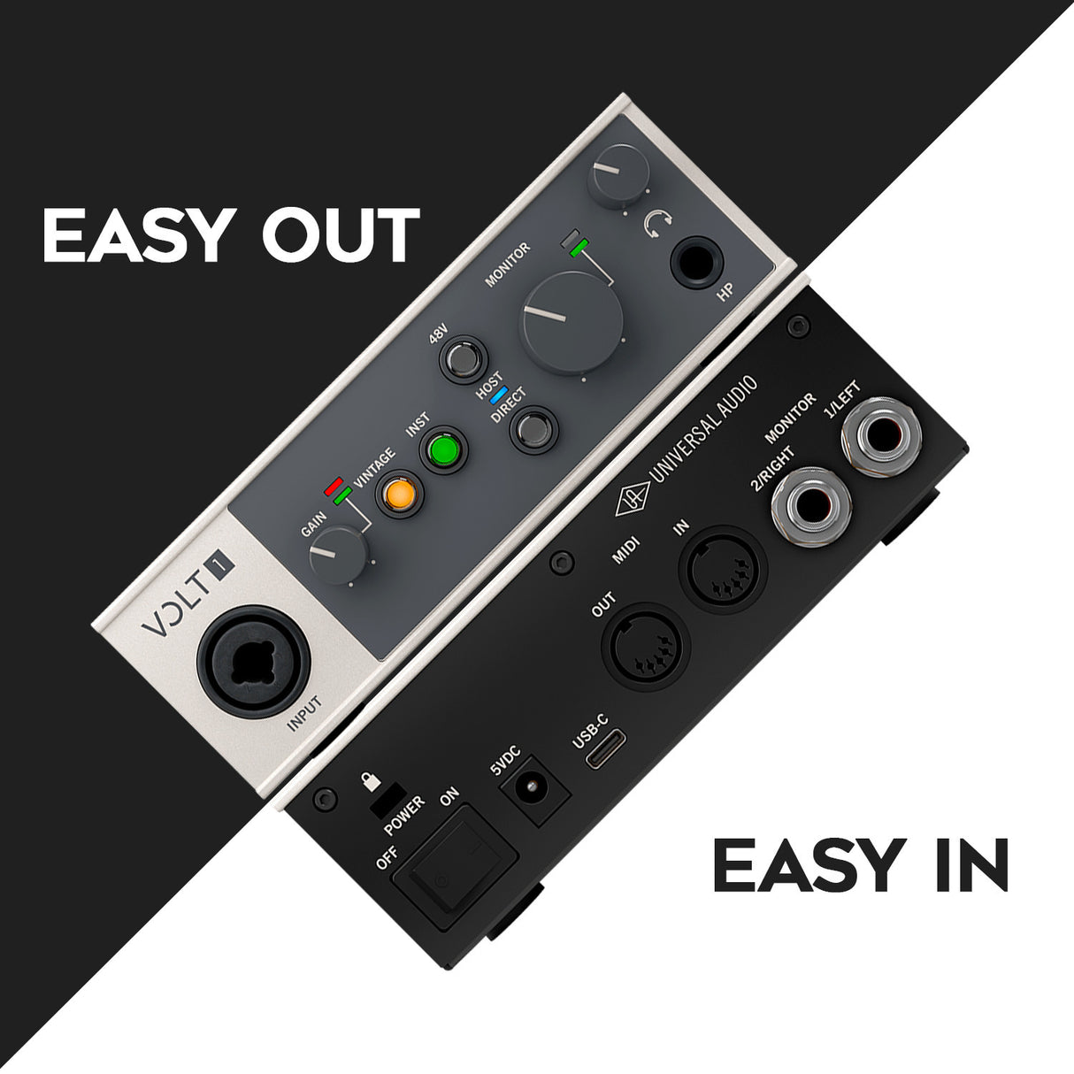 Universal Audio VOLT-1 USB Audio Interface with XLR Cable and 1/4 in. TRS Cables