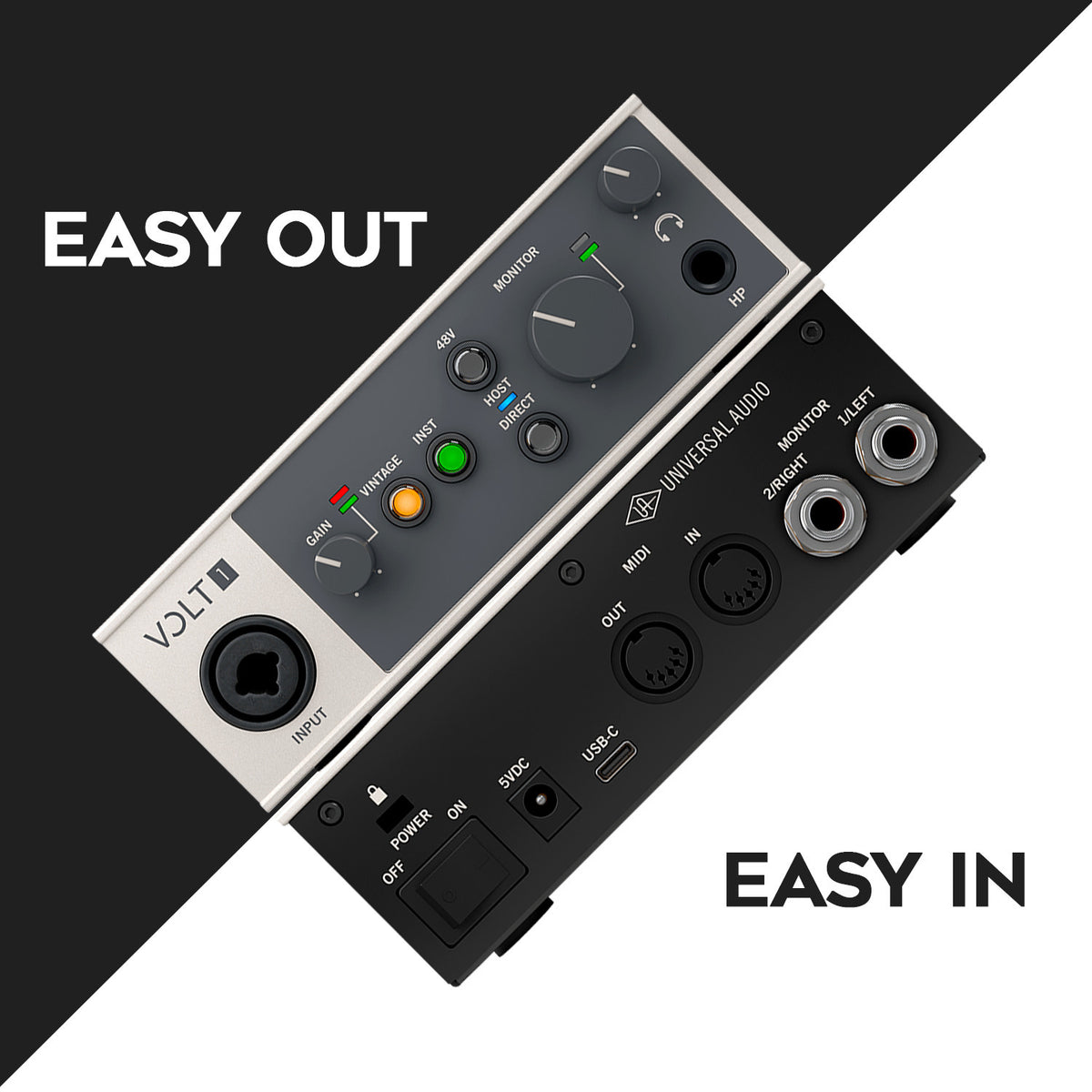 Universal Audio VOLT-1 USB Audio Interface with XLR Cable and 1/4 in. TRS Cables (Open Box)