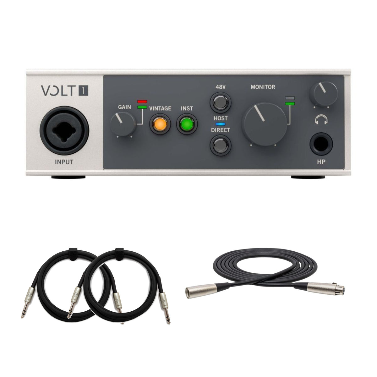 Universal Audio VOLT-1 USB Audio Interface with XLR Cable and 1/4 in. TRS Cables (Open Box)