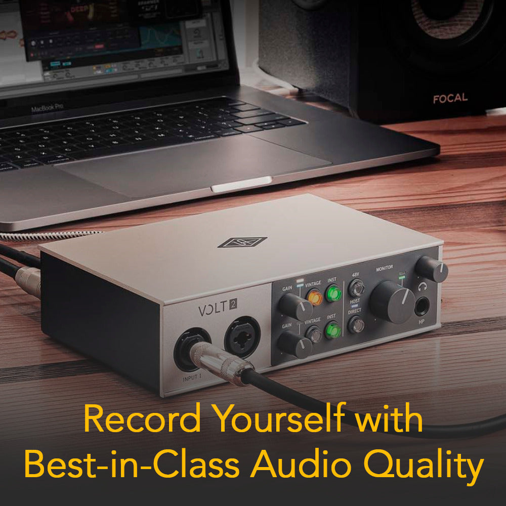Universal Audio VOLT-2 USB Audio Interface with XLR,Guitar and 1/4 in TRS Cables