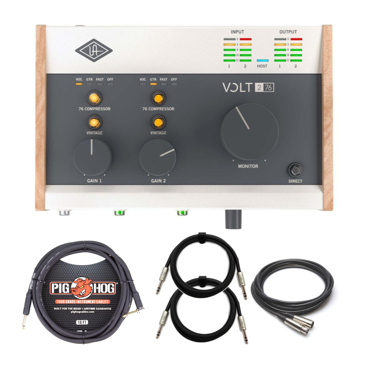 Universal Audio VOLT-276 USB Audio Interface with XLR,Guitar and TRS Cables