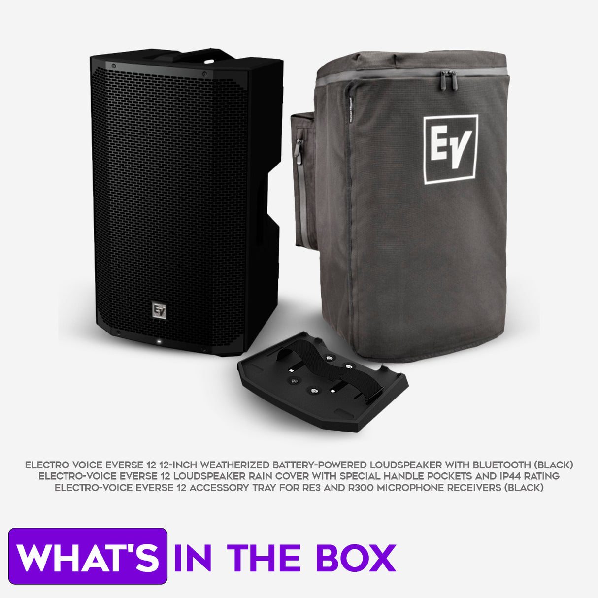 Electro Voice EVERSE 12 12-Inch Battery Powered Speaker (Black) Bundle