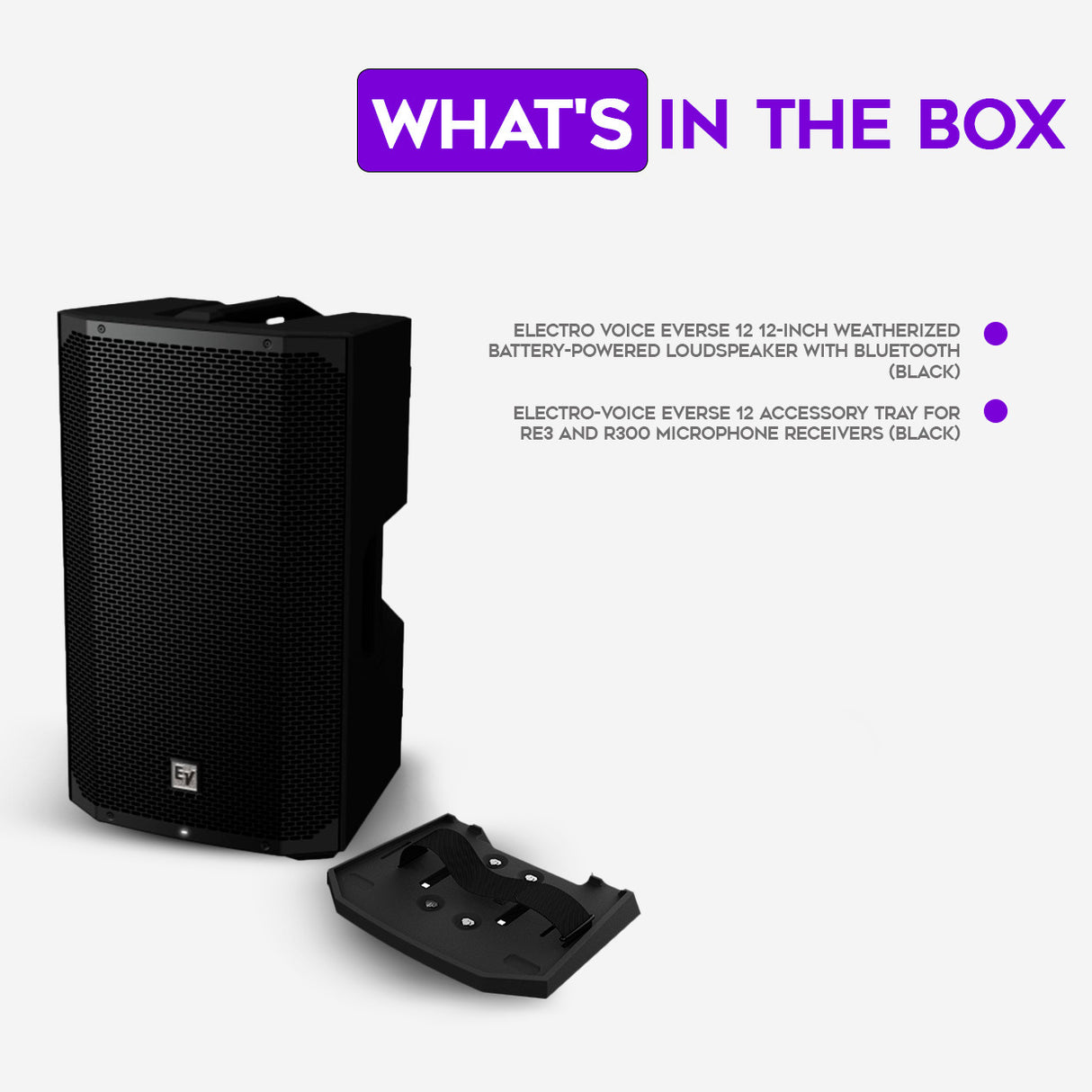 Electro Voice EVERSE 12 12-Inch Battery Powered Speaker (Black) Bundle