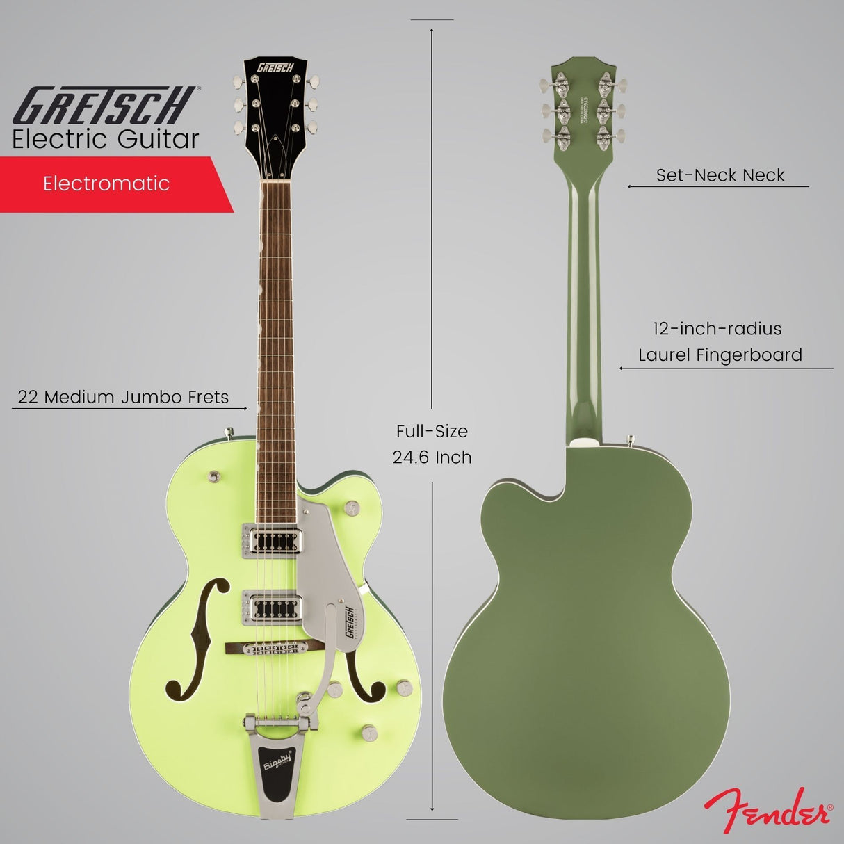 Gretsch G5420T Electromatic Electric Guitar (Green) with Hardshell Case