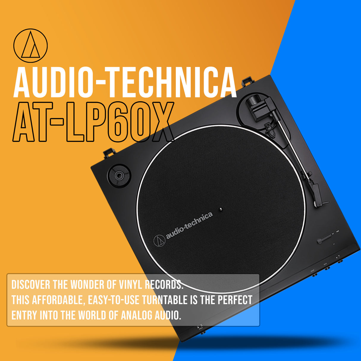 Audio-Technica AT-LP60X Turntable with Monitors and Cleaning Kit