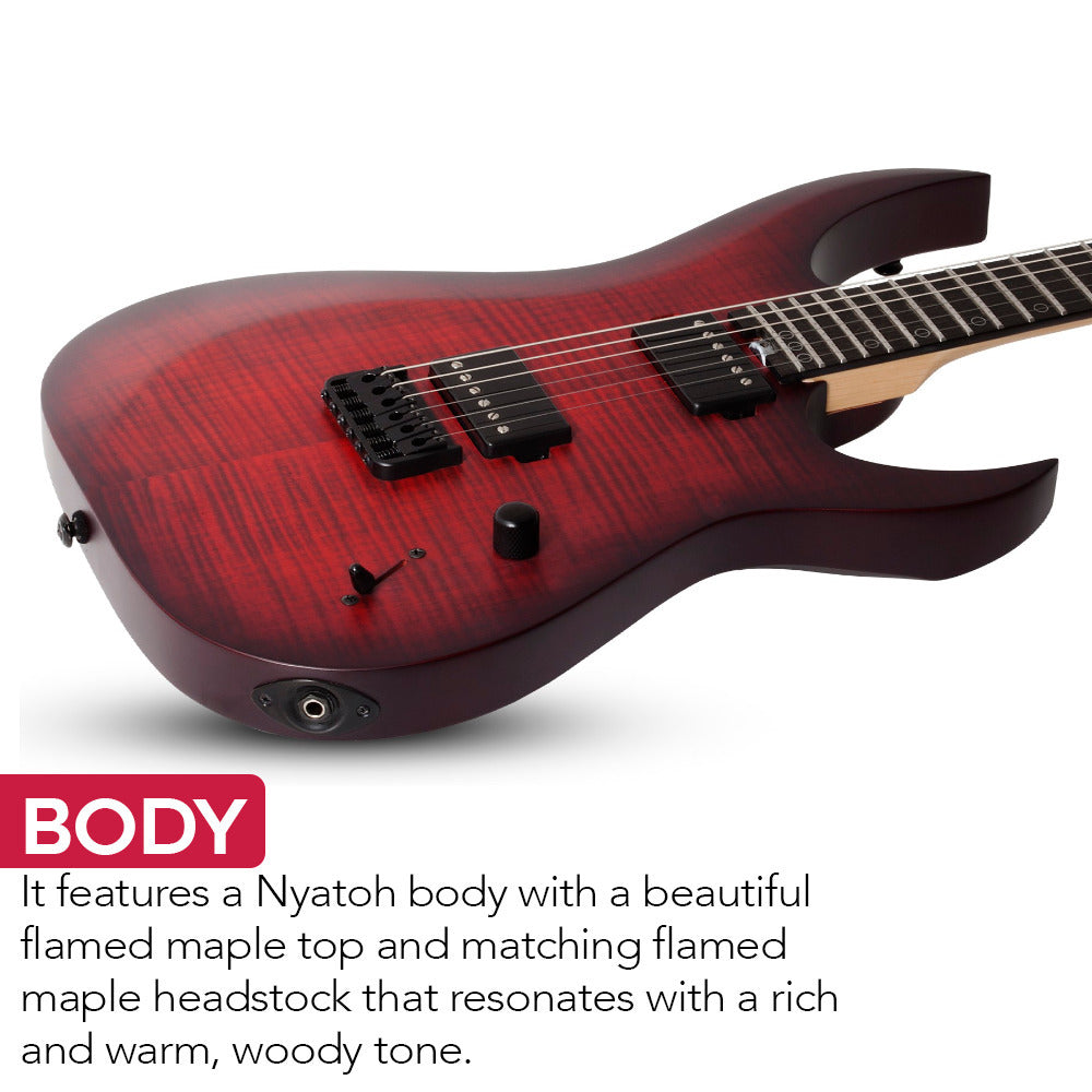 Schecter Sunset-6 Extreme 6-String Electric Guitar (Scarlet Burst) Bundle