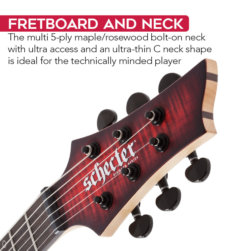 Schecter Sunset-6 Extreme 6-String Electric Guitar (Scarlet Burst) Bundle