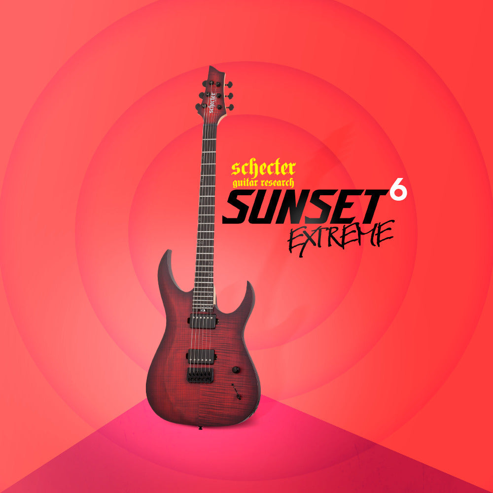 Schecter Sunset-6 Extreme 6-String Electric Guitar (Scarlet Burst) Bundle