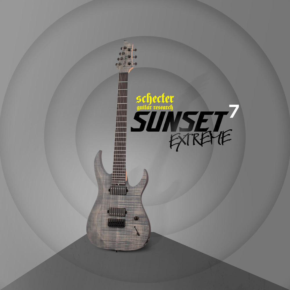 Schecter Sunset-7 Extreme 7-String Electric Guitar (Gray Ghost) Bundle