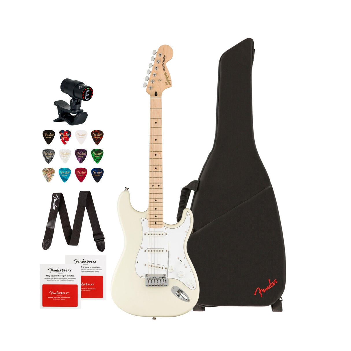 Squier Affinity Series Stratocaster 6-String Electric Guitar Bundle