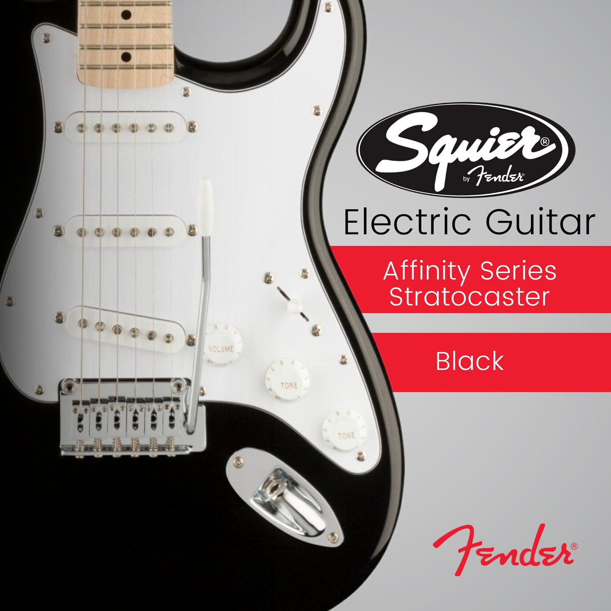 Squier Affinity Series Stratocaster Electric Guitar (Black) Bundle