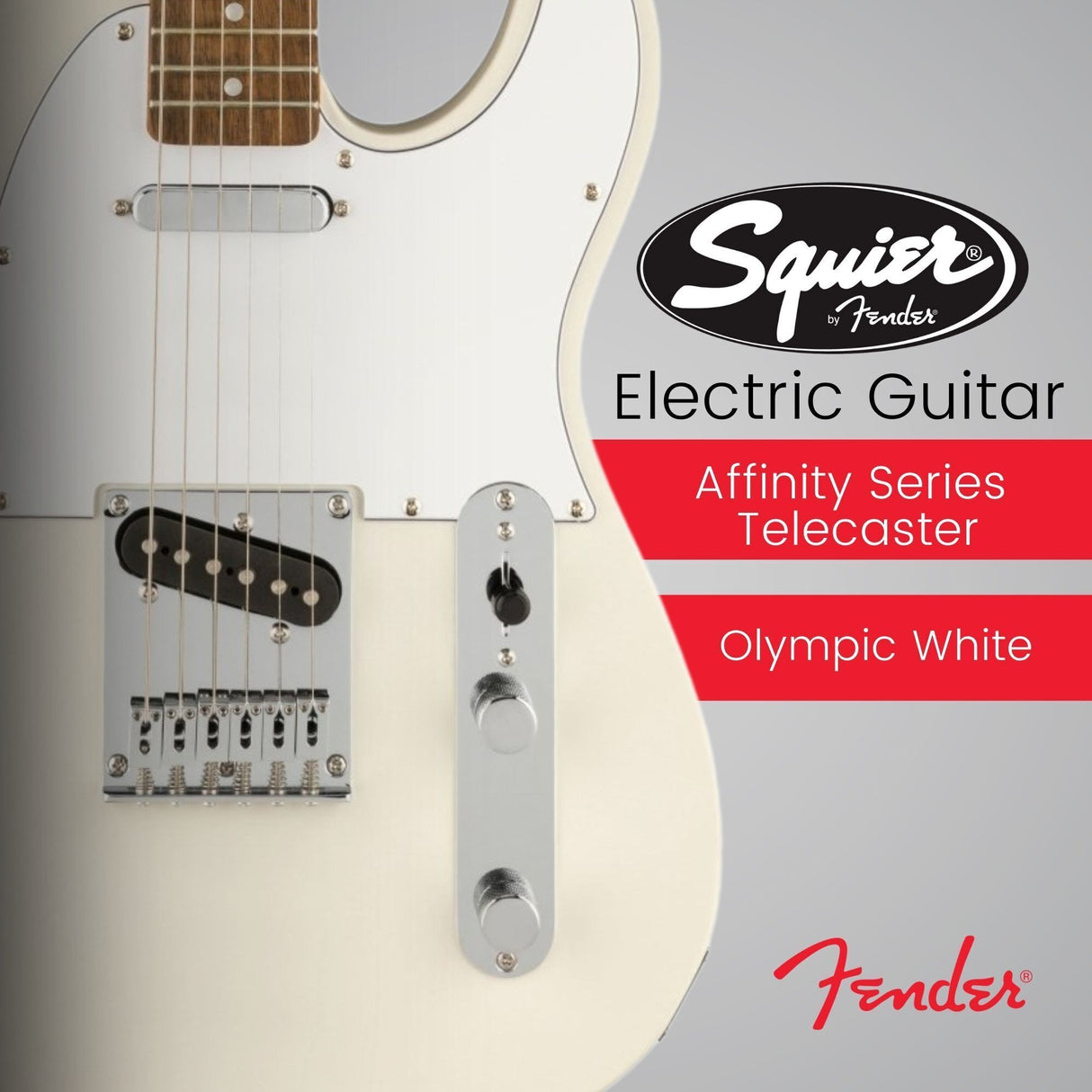 Squier Affinity Series Telecaster Electric Guitar (Olympic White) Bundle
