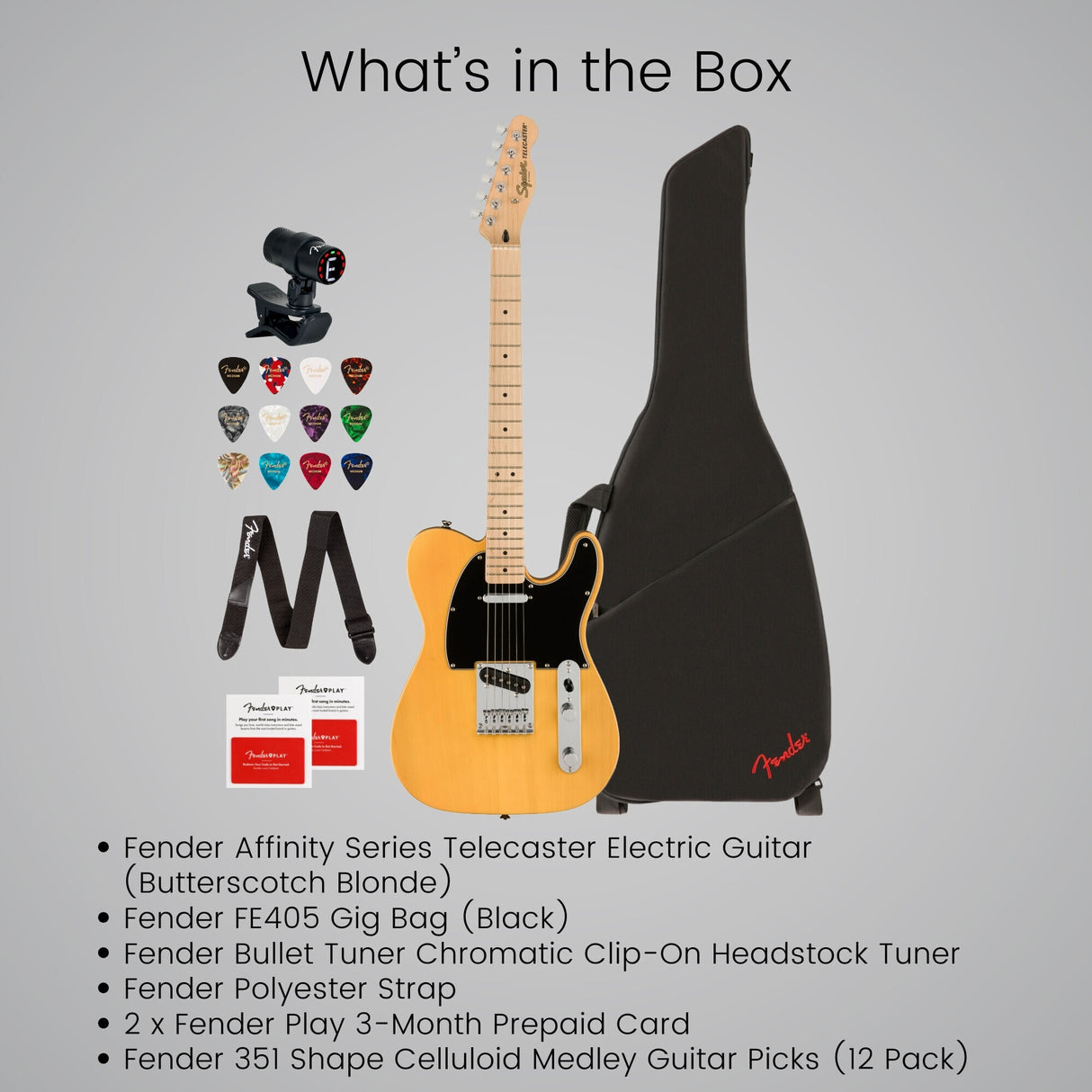 Squier Affinity Series Telecaster 6-String Electric Guitar (Butterscotch Blonde)