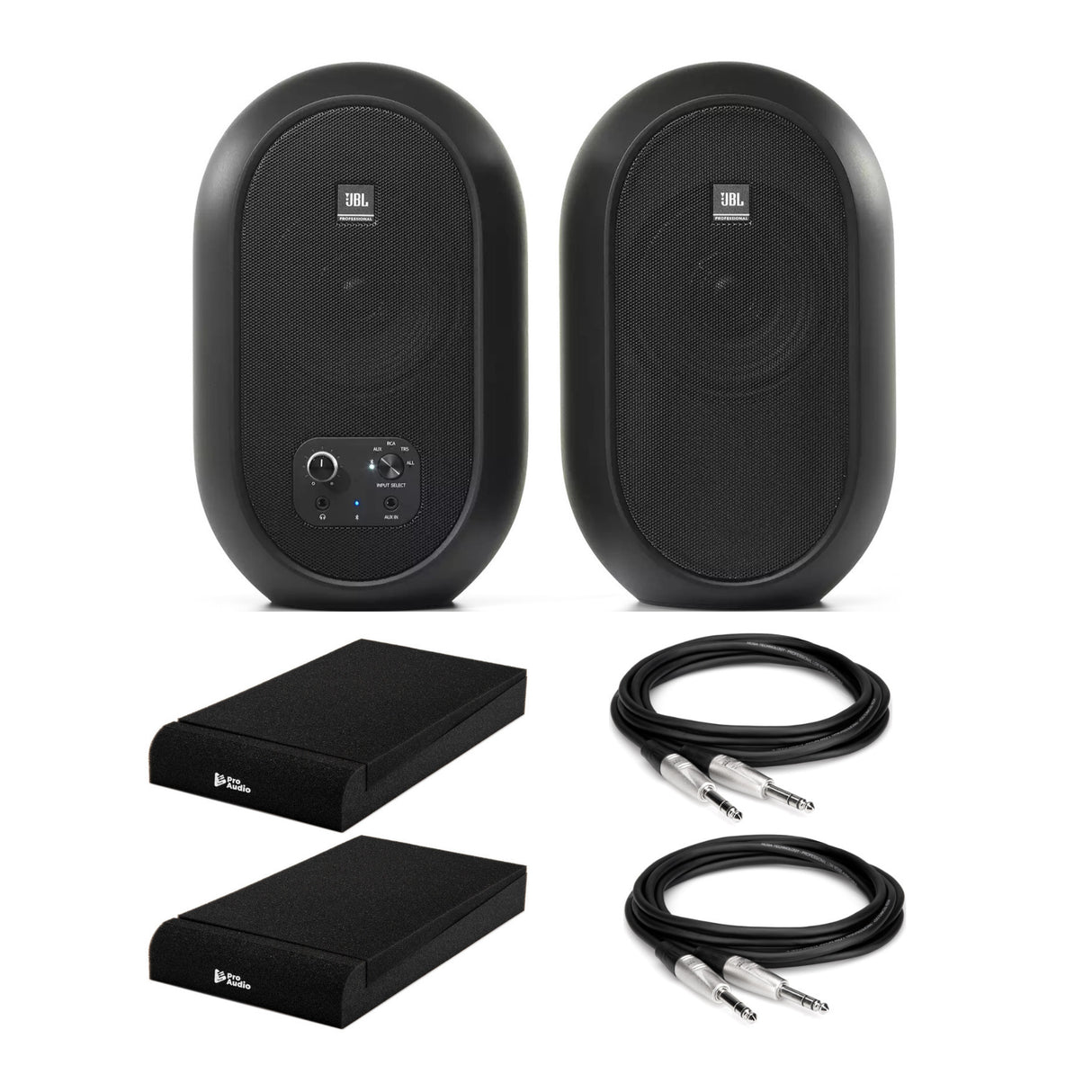 JBL 104-BT Compact Desktop Reference Bluetooth Monitors Bundle with Cables