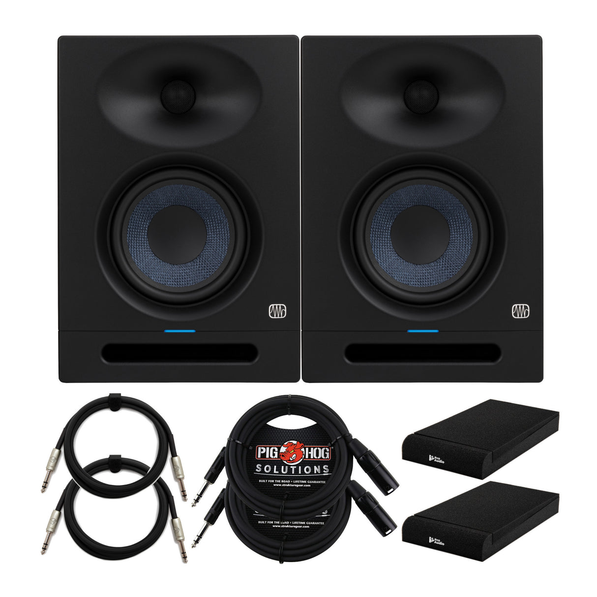 PreSonus Eris Studio 5 5.25-Inch Studio Monitors with 1/4-Inch TRS Cables Bundle