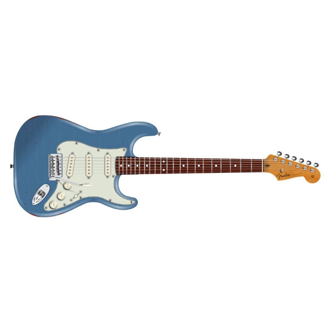 (D) Fender Limited Edition Road Worn '60s Stratocaster, Lake Placid Blue (Open Box)