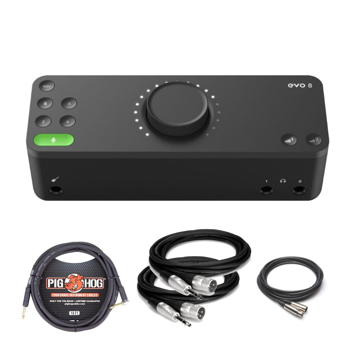 Audient EVO 8 4in/4out USB Audio Interface with XLR to TRS, XLR and Guitar Cable