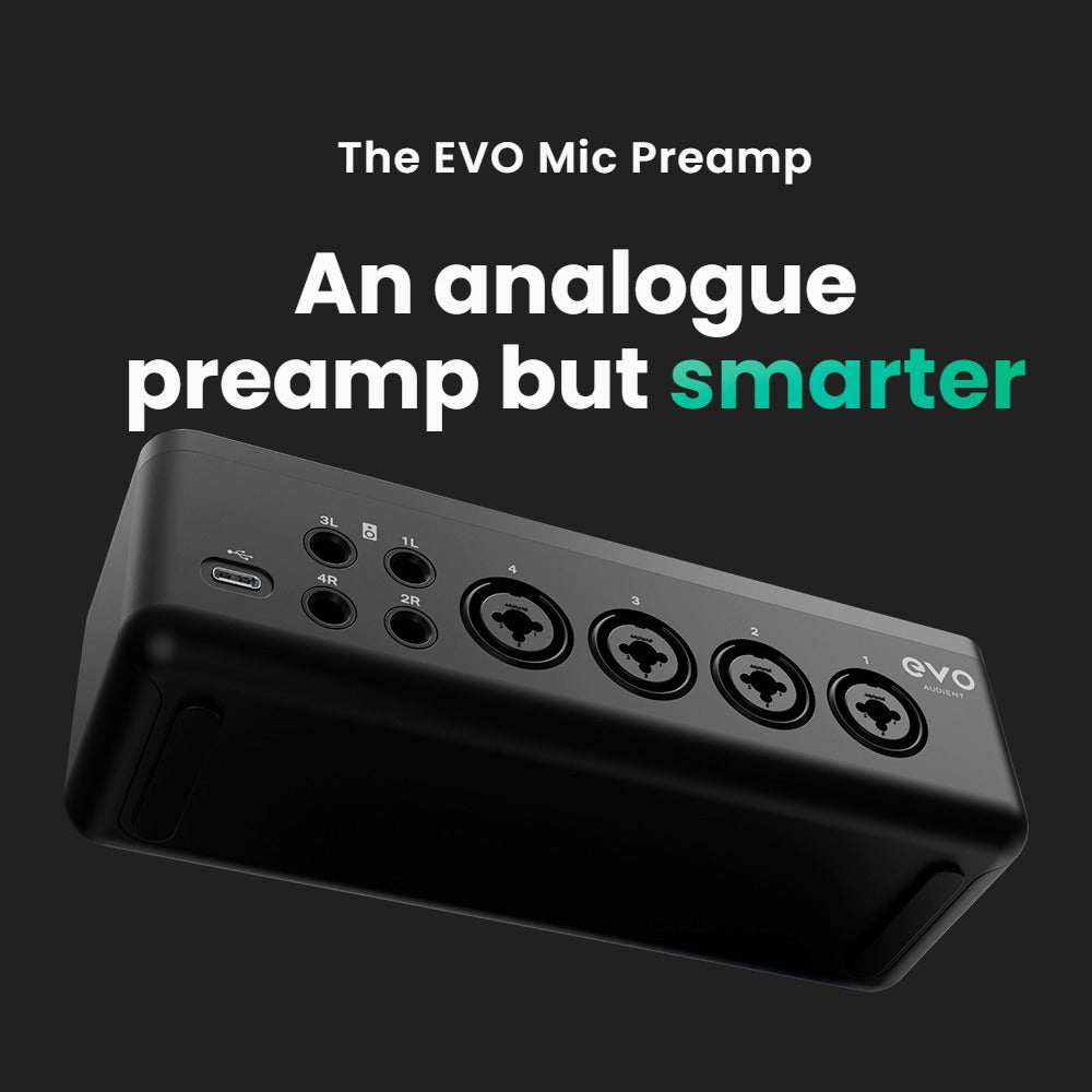 Audient EVO 8 4in/4out USB Audio Interface with XLR to TRS, XLR and Guitar Cable