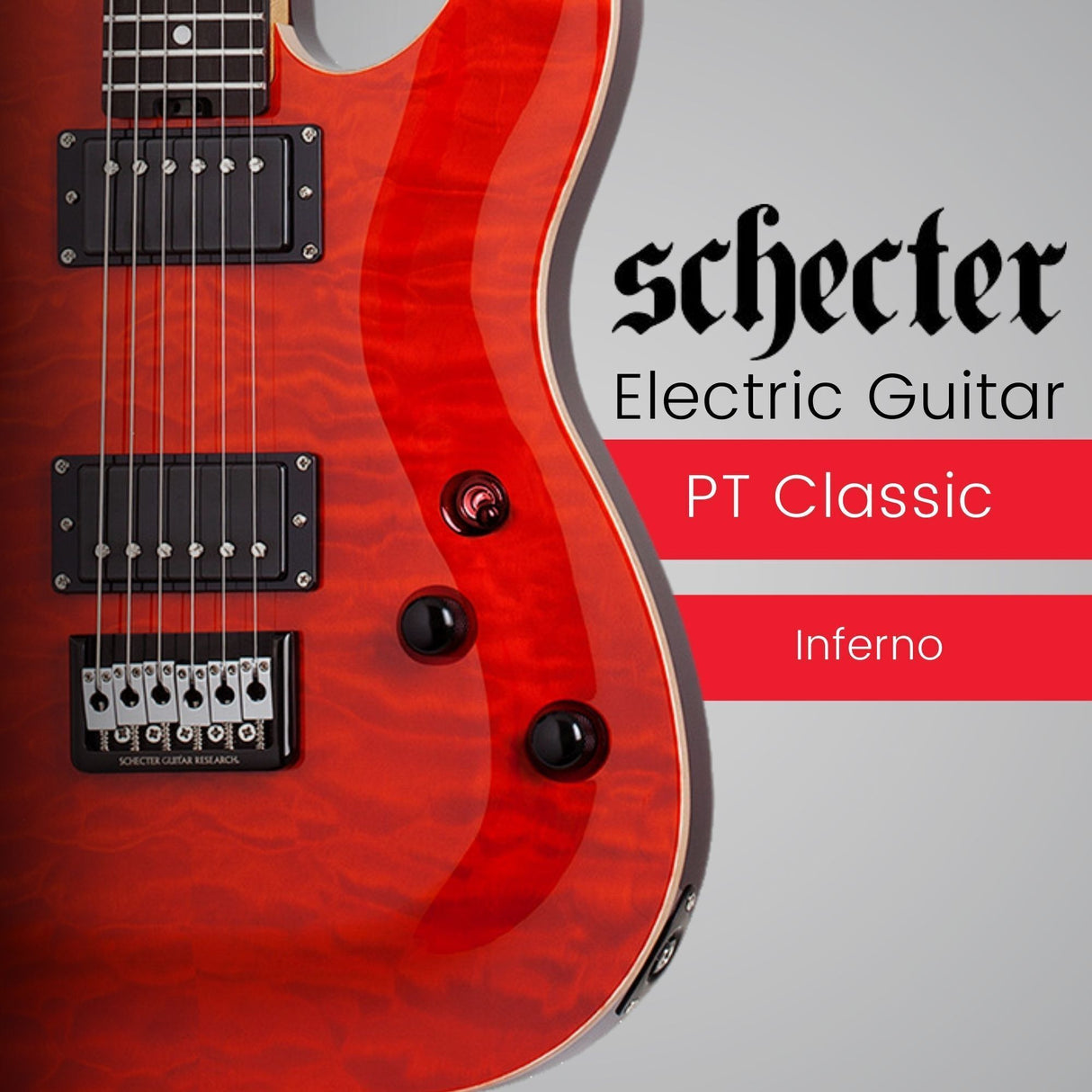 Schecter PT Classic Electric Guitar (Inferno) with Hardshell Case Bundle
