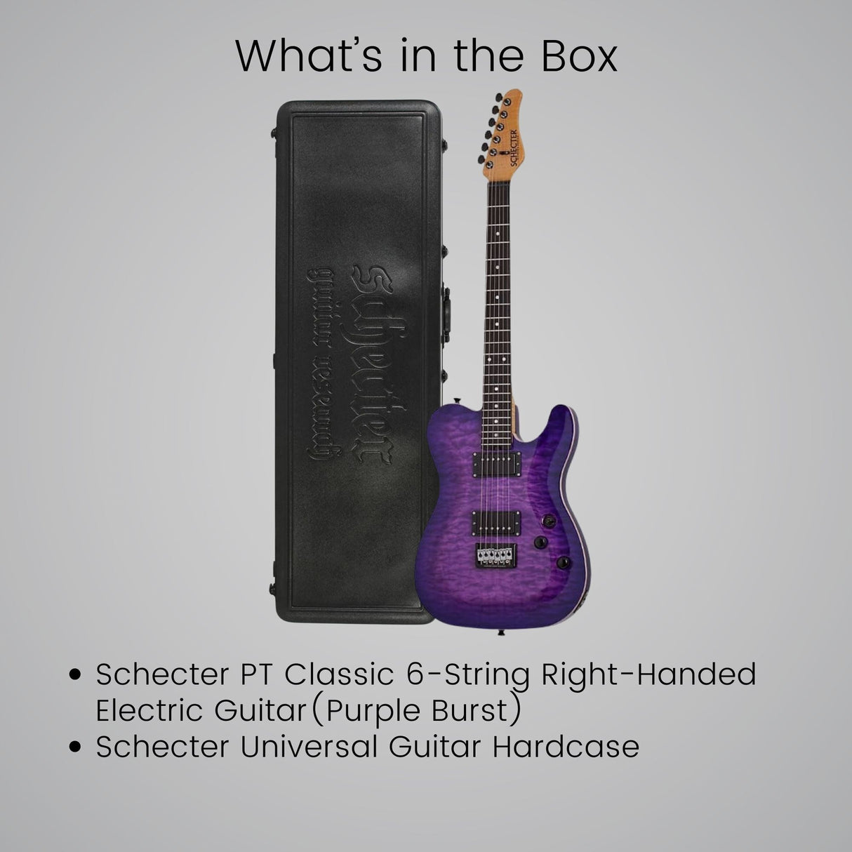 Schecter PT Classic Electric Guitar (Purple Burst) with Hardshell Case Bundle
