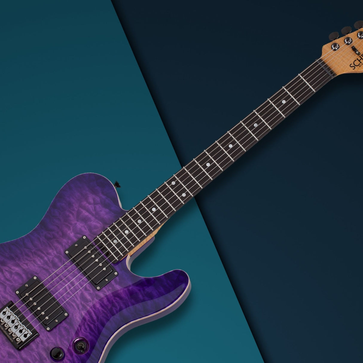 Schecter PT Classic Electric Guitar (Purple Burst) with Hardshell Case Bundle