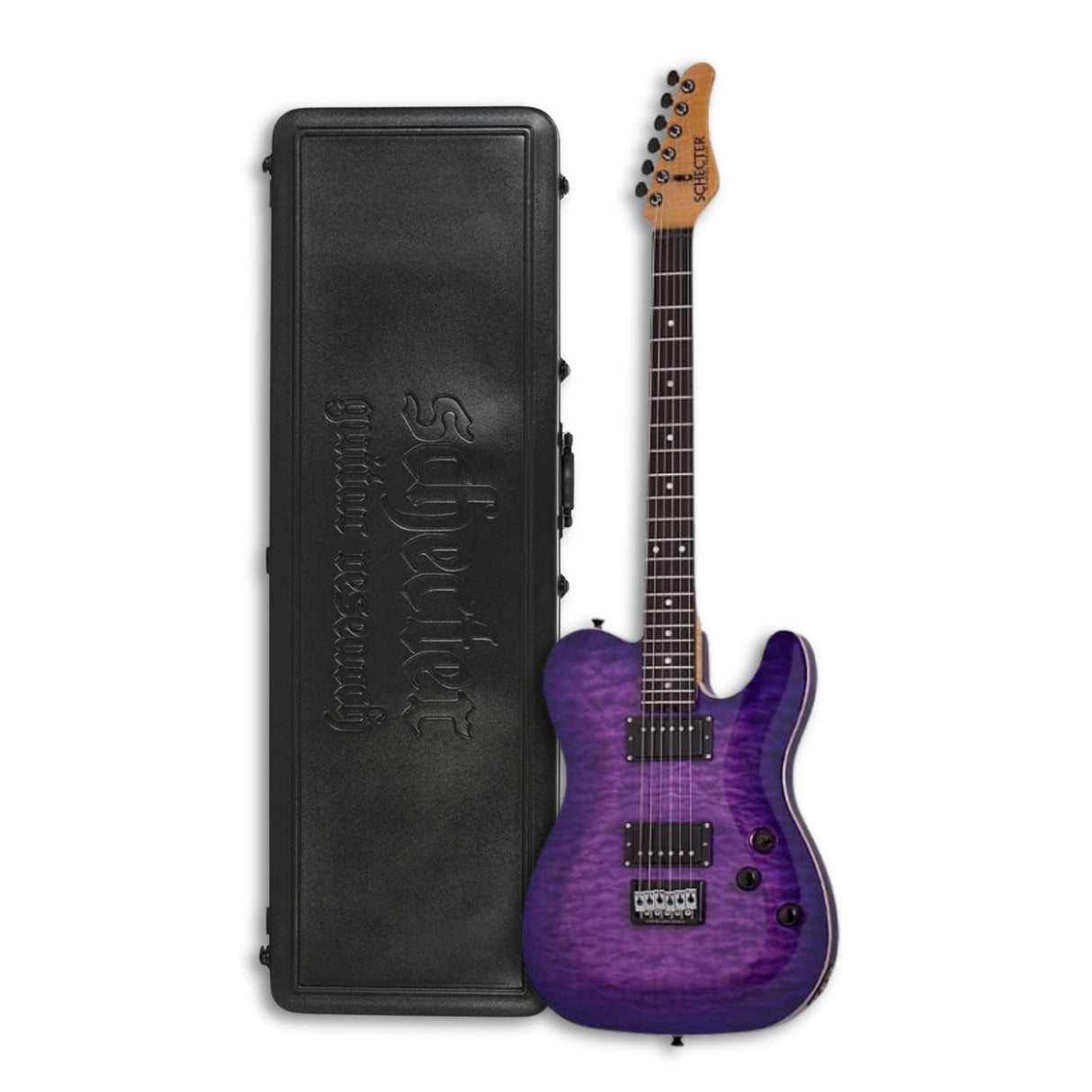 Schecter PT Classic Electric Guitar (Purple Burst) with Hardshell Case Bundle