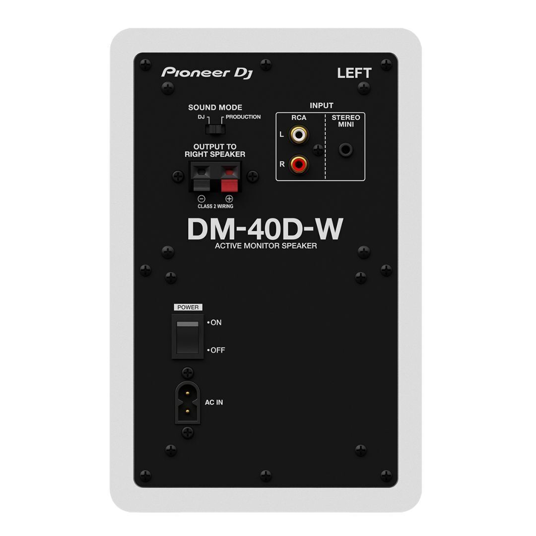 Pioneer DJ DM-40D 20W 4 in. Desktop Active Monitor Speakers (Pair, White)